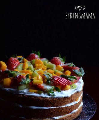 手工制作水果缤纷蛋糕，让你大开眼界（用新鲜水果点缀）
