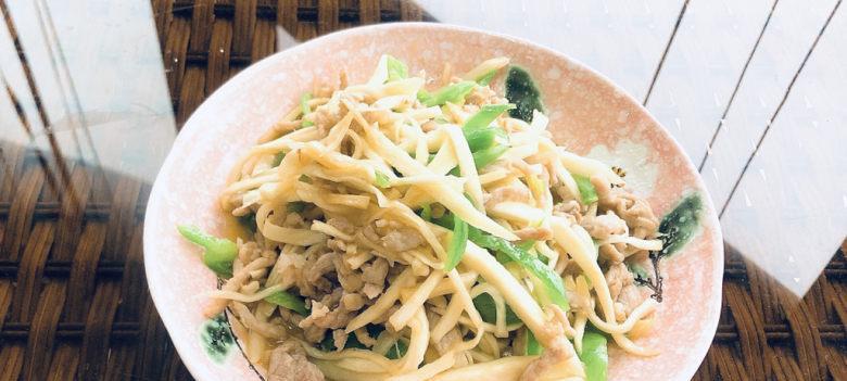 清炒茭白丝瓜（家常菜谱）