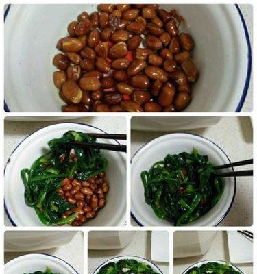 油炸花生米凉拌小菠菜怎么做？步骤和技巧是什么？